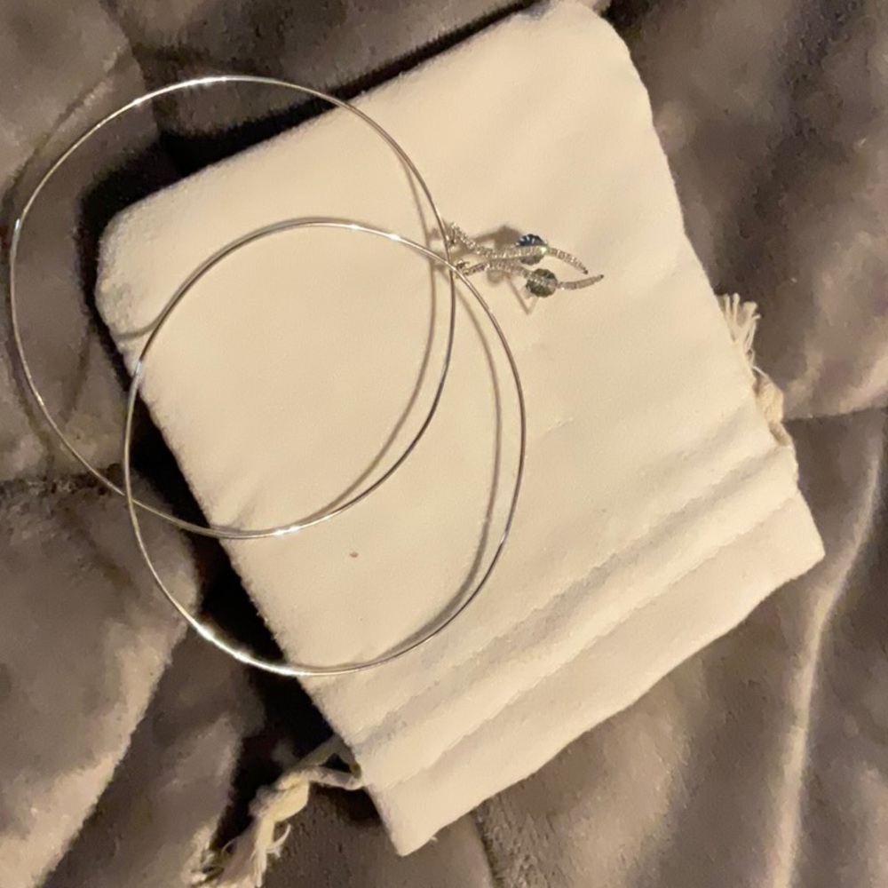 Diamond s-curve hoop earrings, natural diamonds